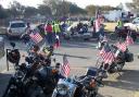 Motorcycle Marshals getting ready for Veterans Day Parade