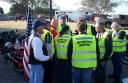 Motorcycle Marshals getting ready for Veterans Day Parade