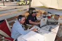 Richard WB5ACN and David K5OLE working 40 meters, stationed sponsored by SARC