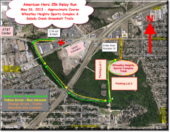 2013 Route Map American Hero 25k Relay Run